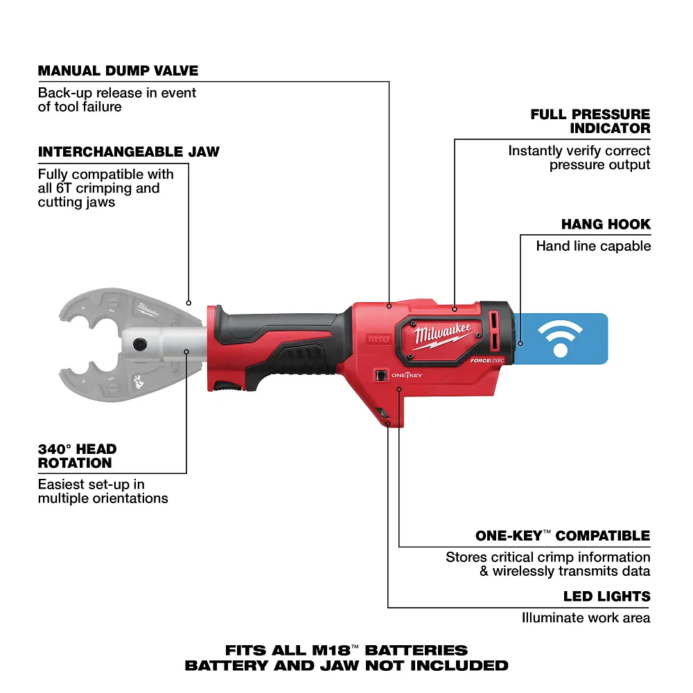M18™ FORCE LOGIC™ 6T Crimper (Tool Only) - Image 3