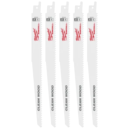 9″ 6 TPI Fleam Ground SAWZALL® Blade for Clean Wood (5 PK)