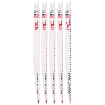 12″ 5 TPI SAWZALL® Blade for Wood with Nails (5 PK)