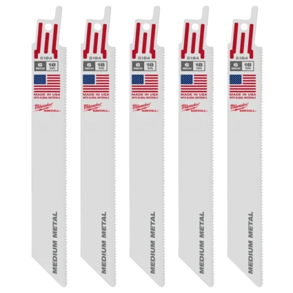 6″ 18 TPI SAWZALL® Blade for Medium Metal (5 PK)