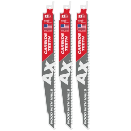 9″ 5 TPI AX™ with Carbide Teeth SAWZALL® Blade for Wood with Nails (1 PK)