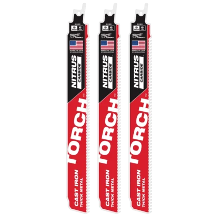 9″ 8 TPI TORCH™ with NITRUS™ Carbide SAWZALL® Blade for Cast Iron (1 PK)