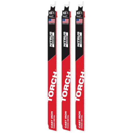 12″ 8 TPI TORCH™ with NITRUS™ Carbide for Cast Iron SAWZALL® Blade (3 PK)