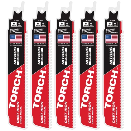6″ 8 TPI TORCH™ with NITRUS™ Carbide SAWZALL® Blade for Cast Iron (1 PK)