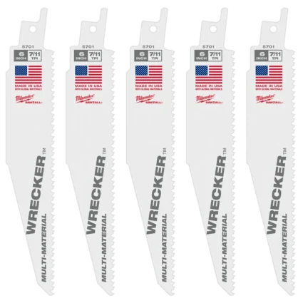 6″ 7/11 TPI WRECKER™ SAWZALL® Blade for Multi-Material (5 PK)