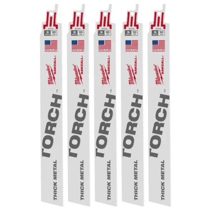 6″ 10 TPI TORCH™ SAWZALL® Blade for Thick Metal (5 PK)