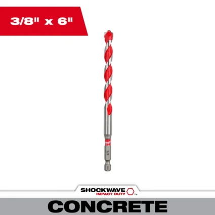 3/8″ x 4″ x 6″ SHOCKWAVE™ Impact Duty Carbide Hammer Drill Bit with POWER TIP™
