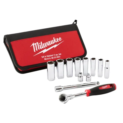 12pc 3/8″ Drive Metric Socket Set