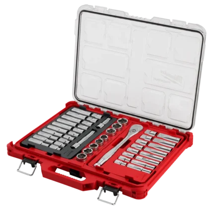47pc 1/2″ Drive Ratchet & Socket Set with PACKOUT™ Low-Profile Organizer