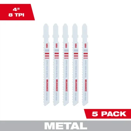 4′ 8TPI T-Shank Metal Cutting Bi-Metal Jig Saw Blades (5 PK)