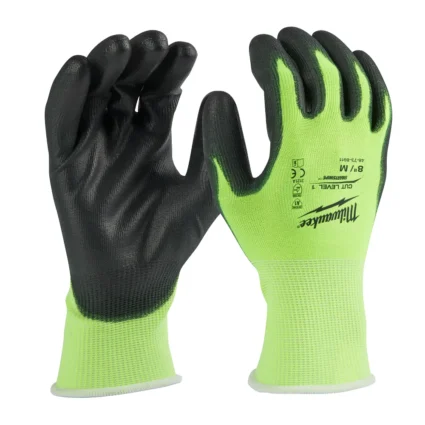 High Visibility Cut Level 1 Polyurethane Dipped Gloves – M