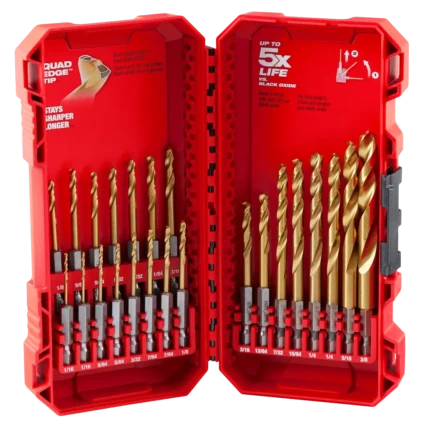 23PC SHOCKWAVE™ Impact Duty RED HELIX™ Titanium Drill Bit Set