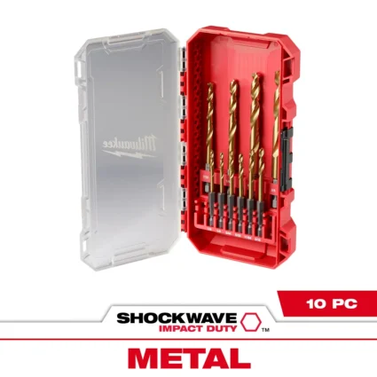 10PC SHOCKWAVE™ Impact Duty RED HELIX™ Titanium Drill Bit Set