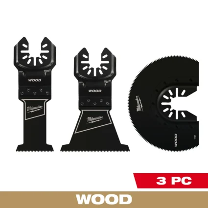 3 PC High Carbon Steel Wood Universal Fit Oscillating Multi-Tool Blade Set