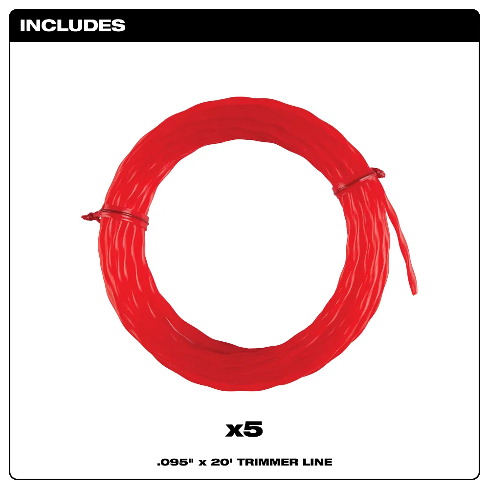 .095" x 20’ (5 PK) Pre-Cut Twisted Trimmer Line - Image 2
