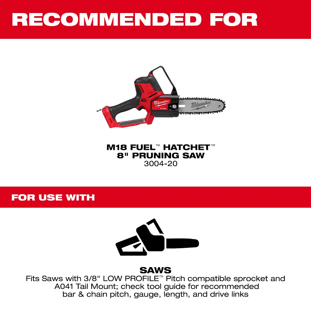 8" 3/8" LOW PROFILE™ Pitch, .043" Gauge Saw Chain and Guide Bar Set - Image 3