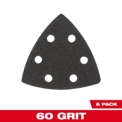3-1/2” 60 Grit Triangle Sandpaper (6 PK)