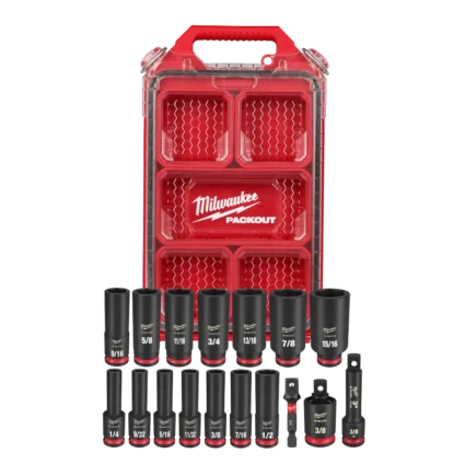 17PC SHOCKWAVE™ Impact Duty Socket 3/8” Drive SAE Set with PACKOUT™
