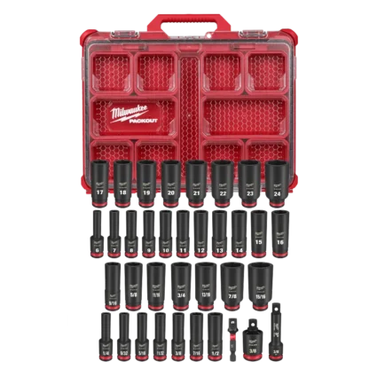 36PC SHOCKWAVE™ Impact Duty Socket 3/8” Drive Set with PACKOUT™