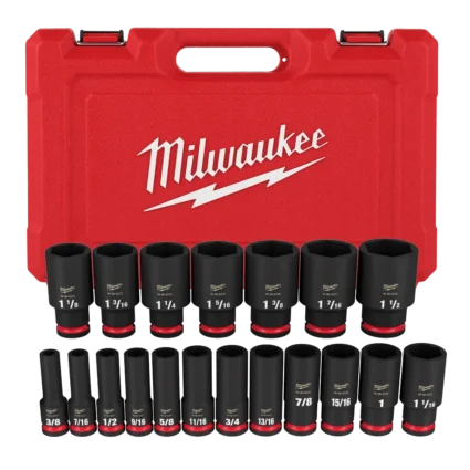 19PC SHOCKWAVE™ Impact Duty 1/2″ Drive SAE Deep 6 Point Socket Set