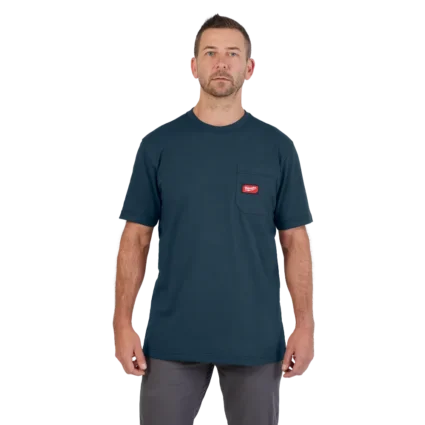 GRIDIRON™ Pocket T-Shirt – Short Sleeve Blue