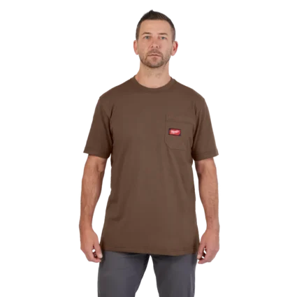 GRIDIRON™ Pocket T-Shirt – Short Sleeve Brown