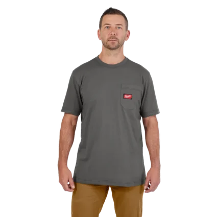GRIDIRON™ Pocket T-Shirt – Short Sleeve Gray